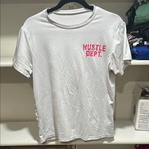 SHEIN White and Pink Short Sleeve Tee